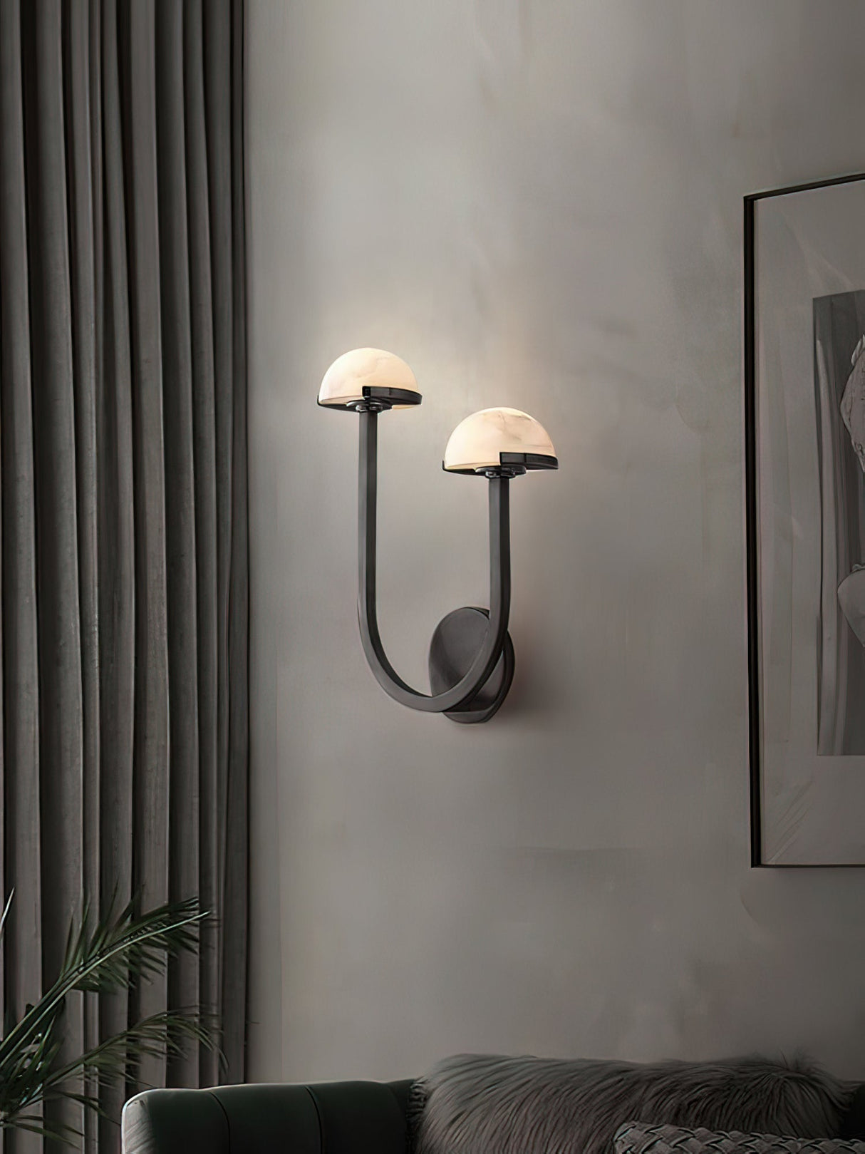 Lunomush Pilz-Alabaster Wandleuchte | Elegantes Design | Weiches Licht für Zuhause