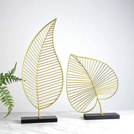 LeafyGlow Skulptur Dekofigur aus Metall | Ginkgo-Design | Wohnaccessoire | Tisch- und Regaldekoration