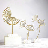 LeafyGlow Skulptur Dekofigur aus Metall | Ginkgo-Design | Wohnaccessoire | Tisch- und Regaldekoration