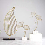 LeafyGlow Skulptur Dekofigur aus Metall | Ginkgo-Design | Wohnaccessoire | Tisch- und Regaldekoration