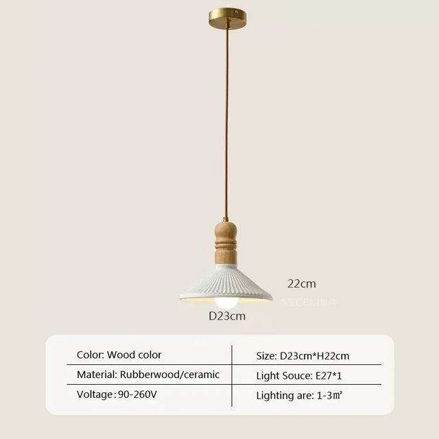 Crearo Nordic Pendelleuchte aus Massivholz | Skandinavisches Design | Warmes & Kaltes Licht | Stilvolle Beleuchtung für Zuhause