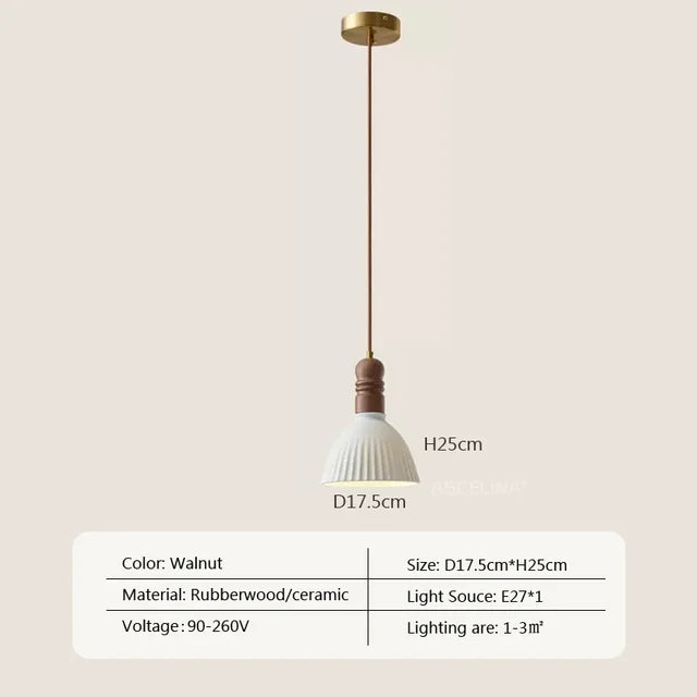 Crearo Nordic Pendelleuchte aus Massivholz | Skandinavisches Design | Warmes & Kaltes Licht | Stilvolle Beleuchtung für Zuhause