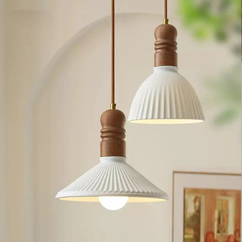 Crearo Nordic Pendelleuchte aus Massivholz | Skandinavisches Design | Warmes & Kaltes Licht | Stilvolle Beleuchtung für Zuhause