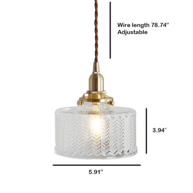 WaveLite Glas-Pendelleuchte | Wellenstruktur | Elegantes Design | LED-kompatibel