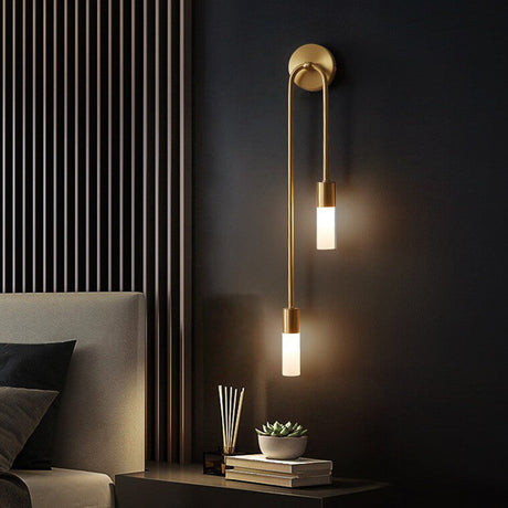 LumiU – Minimalistisches U-Design LED Wandleuchte | 2 Lichter | Metall & Kupfer