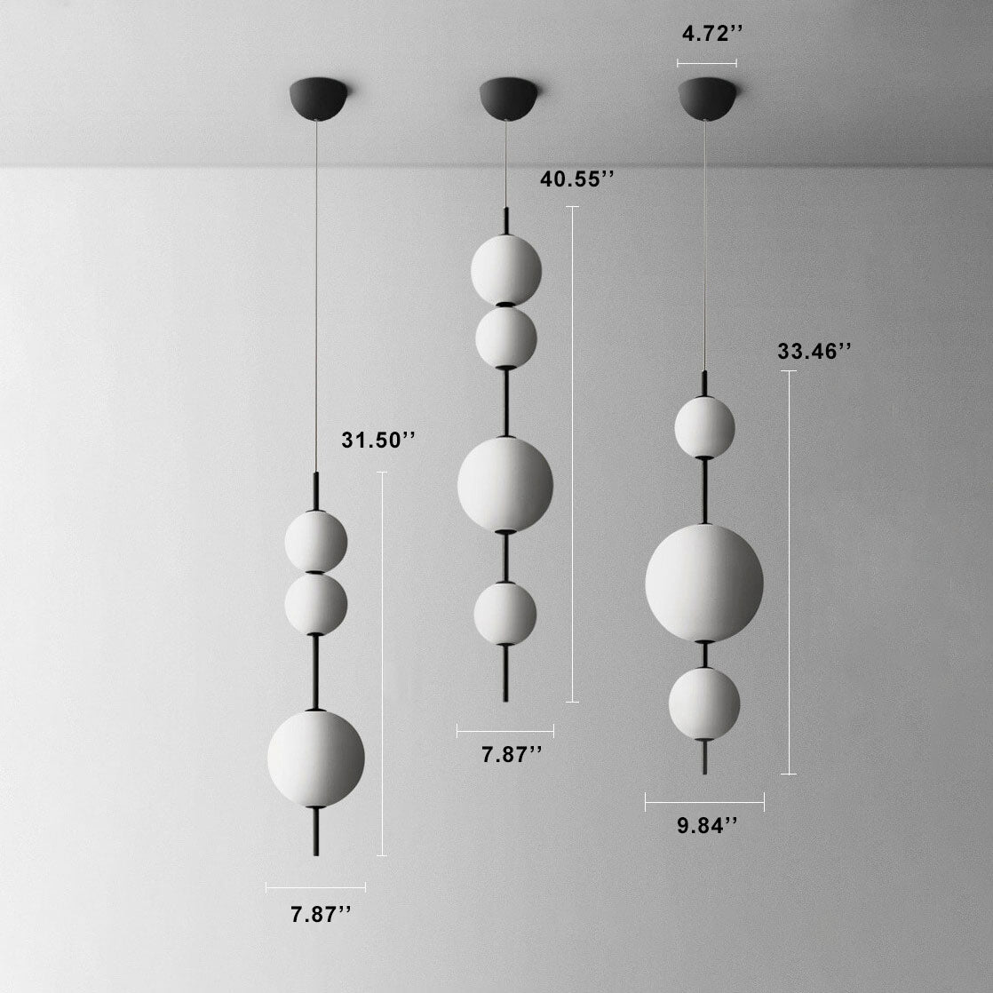 Orbessa LED Pendelleuchte | Zeitloses Kugeldesign aus Glas | Warmweißes Licht | Moderne Beleuchtung