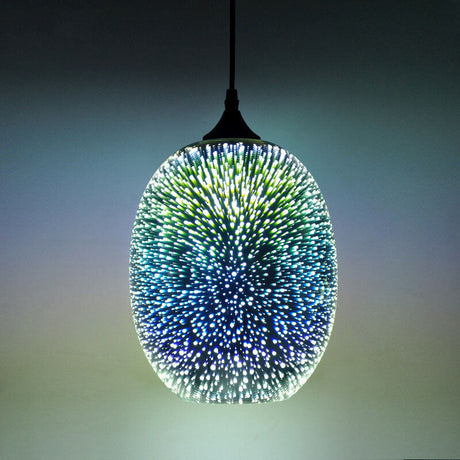 CelestaFlare Kreative 3D-Feuerwerk-Pendelleuchte | Glasdesign | Modernes Stimmungslicht | Dekorative Hängelampe für Zuhause