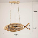 MarisGlow Vintage Bamboo Fish Design Pendelleuchte | Natürliche Bambusmaterialien | Umweltschonend | Einzigartige Dekoleuchte für Ihr Zuhause