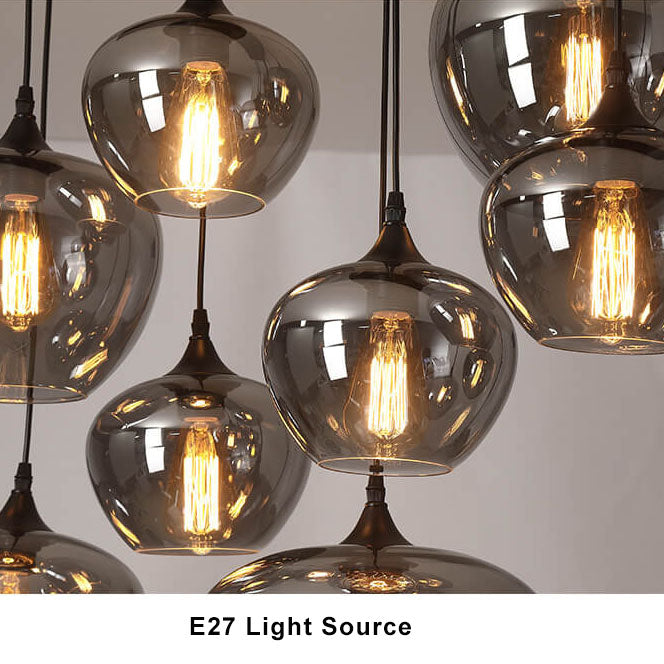 SmokeLume Glas Pendelleuchte | Modernes Design | Rauchgraues Glas | LED Beleuchtung | Perfekt für Zuhause