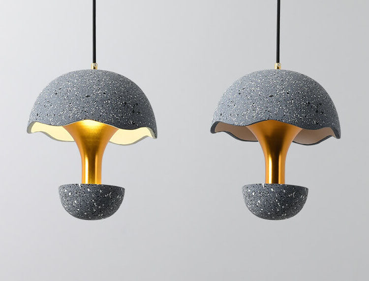 Cemuro Glow Industrial Pendelleuchte | Beton-Optik | Pilzform | LED-Hängeleuchte für Esszimmer & Küche