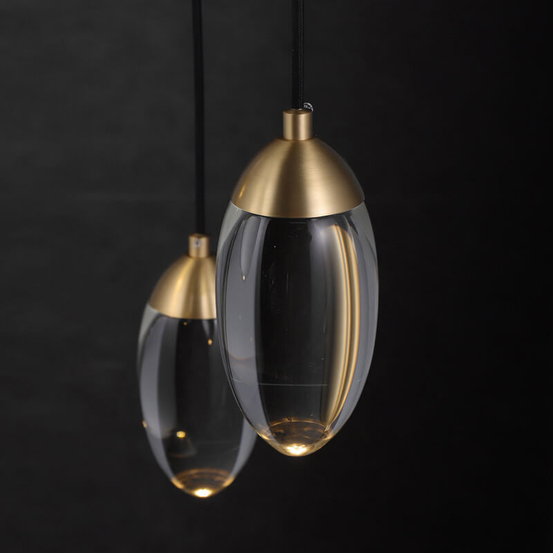 LustreVine Kristall Pendelleuchte | Tropfenform | LED-Lampe mit Kristall | Moderne Beleuchtung für Wohn- und Esszimmer