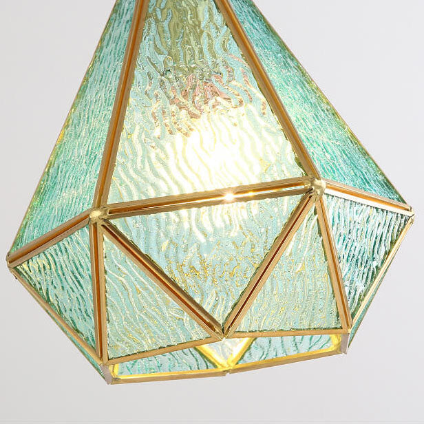 DiamantaGlow Pendelleuchte | Diamantförmiges Glas mit Wasserstruktur | 1-flammige Hängeleuchte | Elegantes & Modernes Design