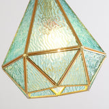 DiamantaGlow Pendelleuchte | Diamantförmiges Glas mit Wasserstruktur | 1-flammige Hängeleuchte | Elegantes & Modernes Design