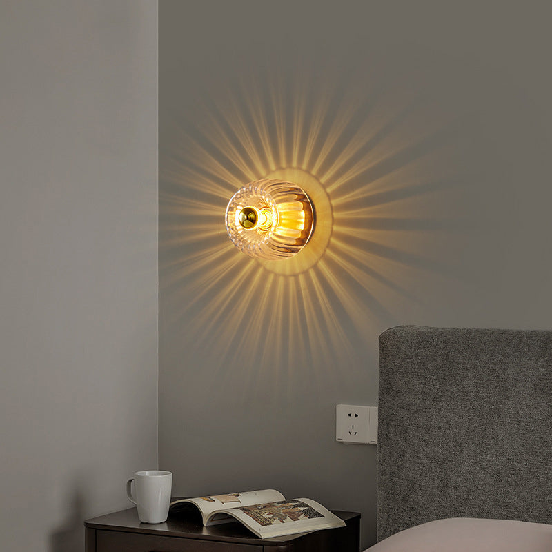 Solara Luxury Glas-Design Deckenleuchte | Kupfer-Sonnengestaltung | Wand- & Deckenmontage | Premium Wohnambiente
