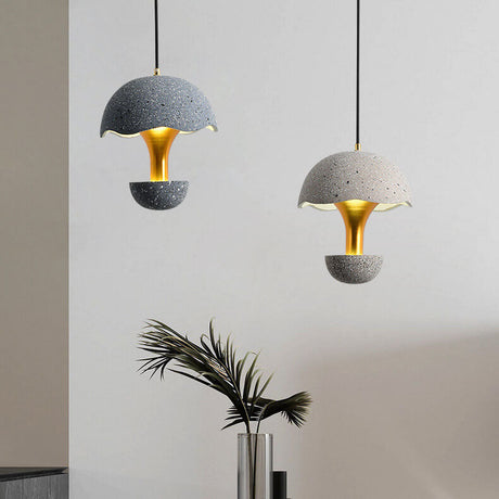 Cemuro Glow Industrial Pendelleuchte | Beton-Optik | Pilzform | LED-Hängeleuchte für Esszimmer & Küche