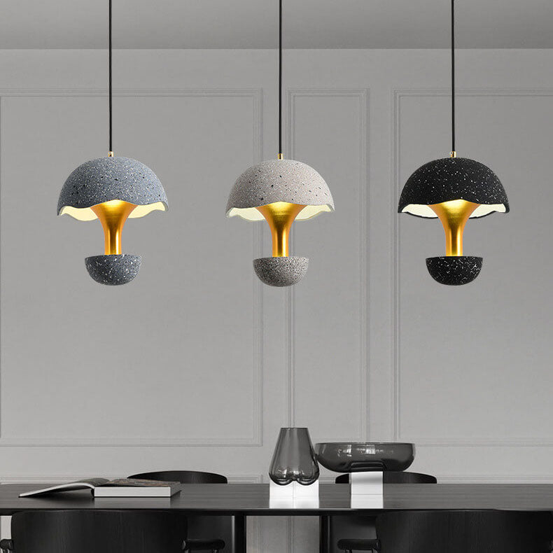 Cemuro Glow Industrial Pendelleuchte | Beton-Optik | Pilzform | LED-Hängeleuchte für Esszimmer & Küche