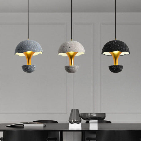Cemuro Glow Industrial Pendelleuchte | Beton-Optik | Pilzform | LED-Hängeleuchte für Esszimmer & Küche
