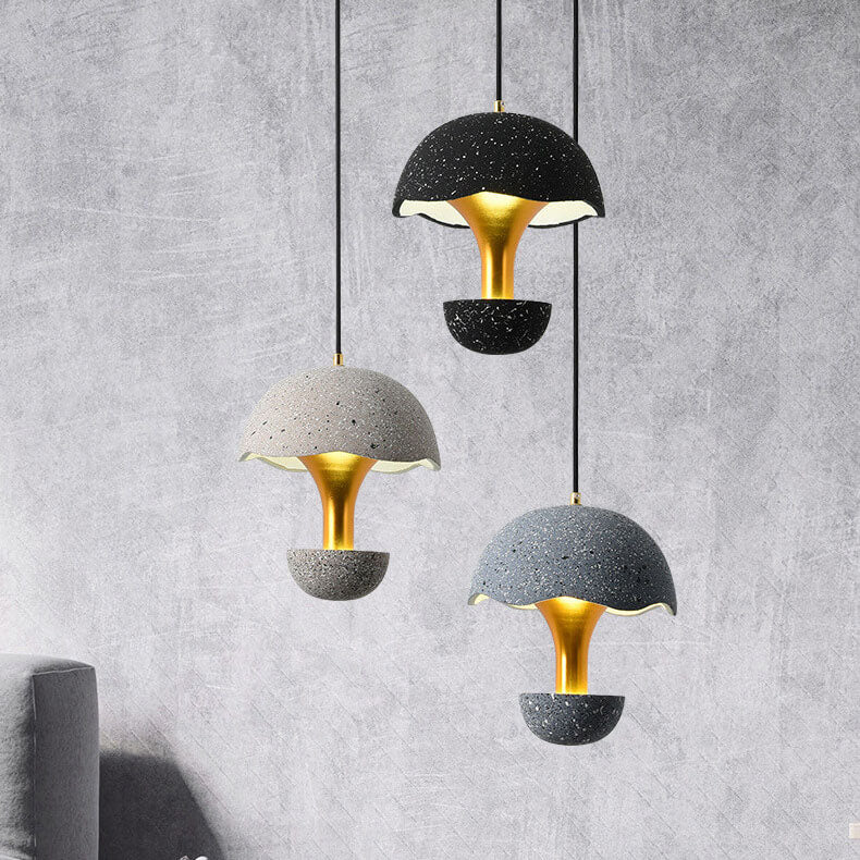 Cemuro Glow Industrial Pendelleuchte | Beton-Optik | Pilzform | LED-Hängeleuchte für Esszimmer & Küche