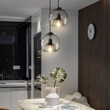 GlassGleam Handgeblasene Glas Pendelleuchte | Rauchgrau | Minimalistisches Design für Wohn- und Esszimmer