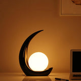 Lunovia LED Tischlampe mit Halbmond-Design | Kreatives Dekolicht | Dimmbar & Vielseitig