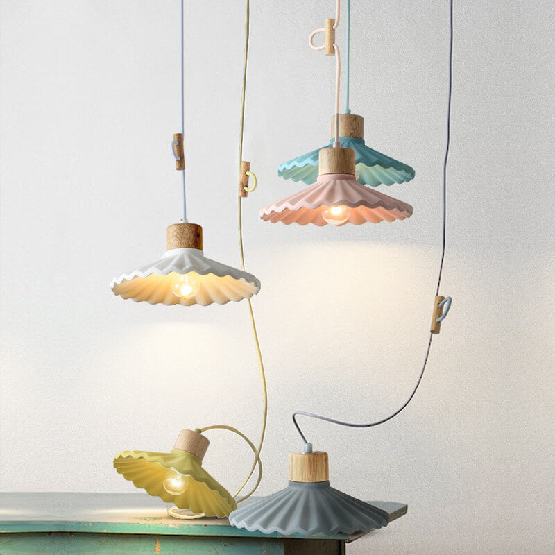 CemLight Moderne Macaron Pendelleuchte | Zement-Schirm | Skandinavisches Design | Stilvolle Beleuchtung | Für Wohn- und Essbereiche
