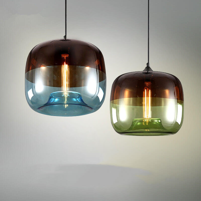 ColorSphere Retro Design Pendelleuchte aus Glas | Bunt | Vintage Look | E27 Fassung | Dekolampe für Wohnzimmer