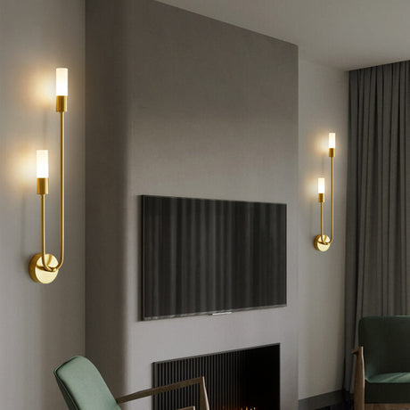 LumiU – Minimalistisches U-Design LED Wandleuchte | 2 Lichter | Metall & Kupfer