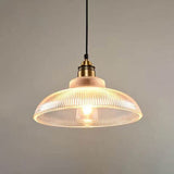 LumoStria Pendelleuchte | Streifenglas | 1-flammig | Vintage-Design für stilvolle Beleuchtung