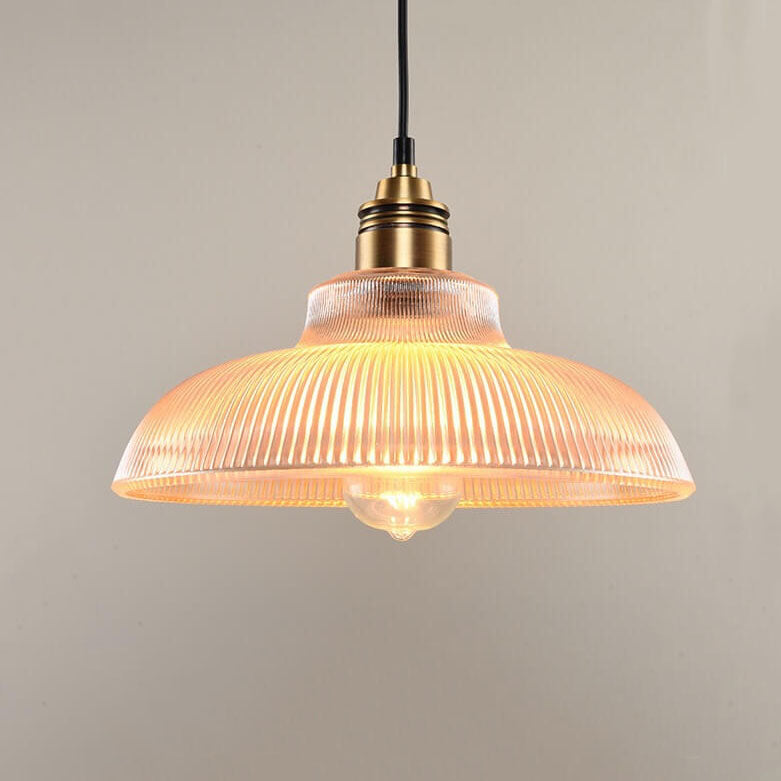 LumoStria Pendelleuchte | Streifenglas | 1-flammig | Vintage-Design für stilvolle Beleuchtung