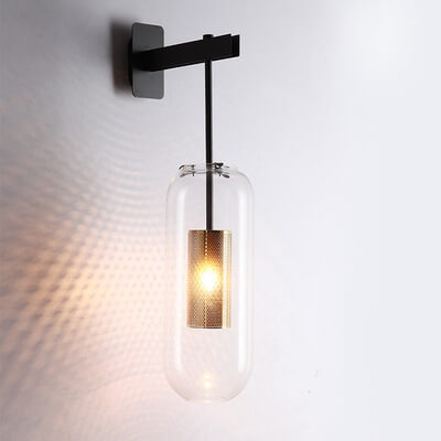 LumiGlass Zylinder-Wandleuchte mit Klarglas | Modernes Design | Stilvolle Beleuchtung für Zuhause und Büro