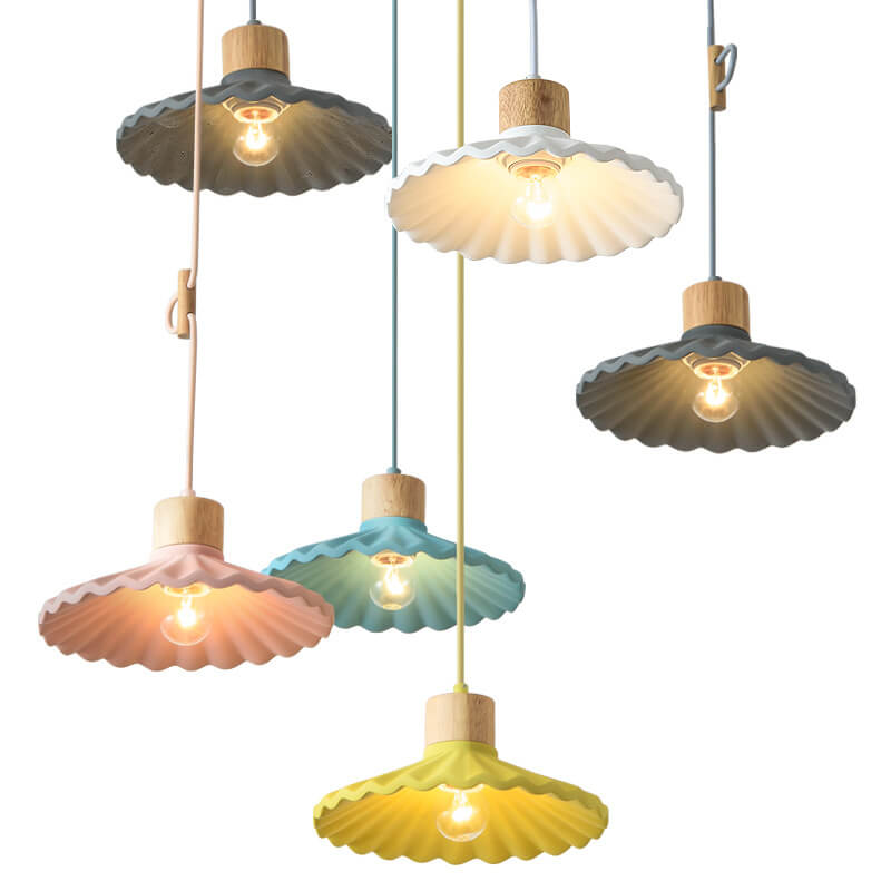 CemLight Moderne Macaron Pendelleuchte | Zement-Schirm | Skandinavisches Design | Stilvolle Beleuchtung | Für Wohn- und Essbereiche