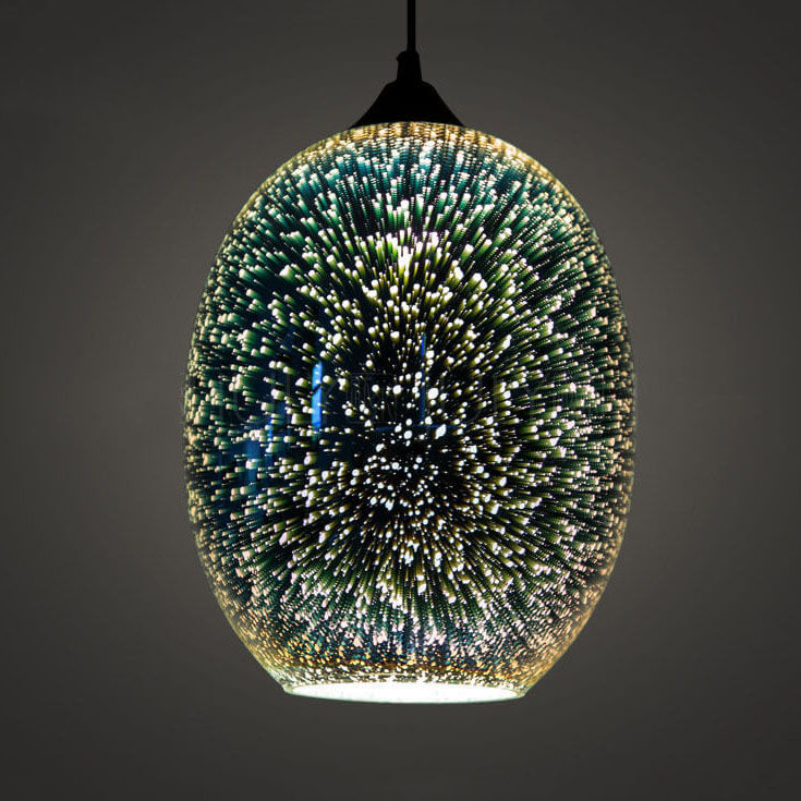 CelestaFlare Kreative 3D-Feuerwerk-Pendelleuchte | Glasdesign | Modernes Stimmungslicht | Dekorative Hängelampe für Zuhause