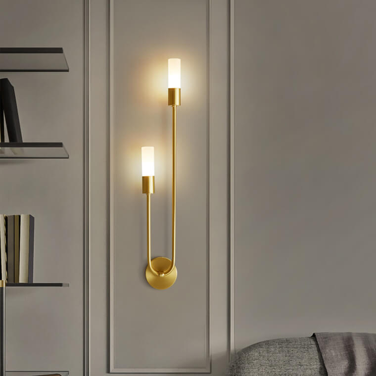 LumiU – Minimalistisches U-Design LED Wandleuchte | 2 Lichter | Metall & Kupfer