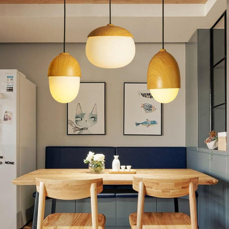 GlowNut Beige Globe Pendelleuchte | Modernes Design | Energieeffizient | Wohn- und Essbereich | Stilvolle Beleuchtung