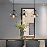 GlassGleam Handgeblasene Glas Pendelleuchte | Rauchgrau | Minimalistisches Design für Wohn- und Esszimmer