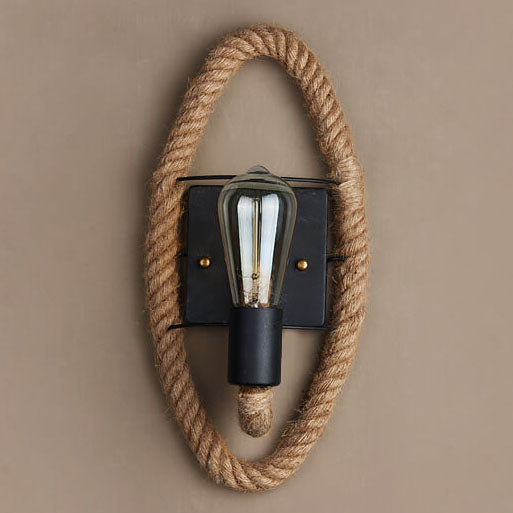 RusticGlow Seil-Wandleuchte | Vintage Stil | Hanfseil-Lampendesign | Einzigartige Dekoration | Umweltfreundliche Wandlampe