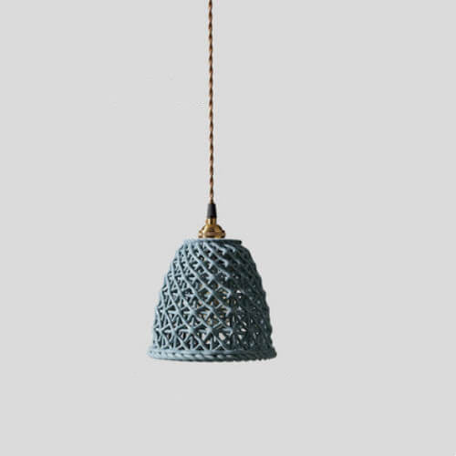 PorceLume Japanische Porzellan-Pendelleuchte | Modernes Design | 1-Licht Kuppel | Handgefertigte Lichtkunst