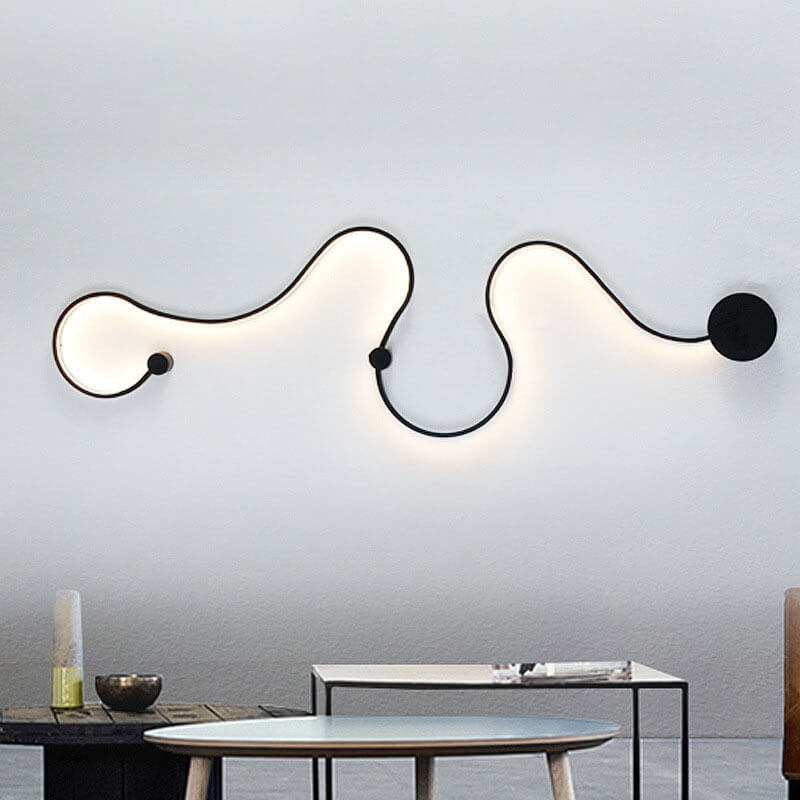 Serpenta Moderne LED Wandlampe | Aluminium | Geschwungenes Design | Dimmbar | Stilvolle Beleuchtung