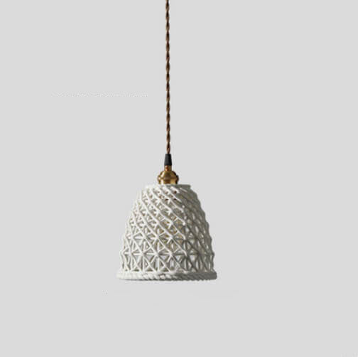 PorceLume Japanische Porzellan-Pendelleuchte | Modernes Design | 1-Licht Kuppel | Handgefertigte Lichtkunst