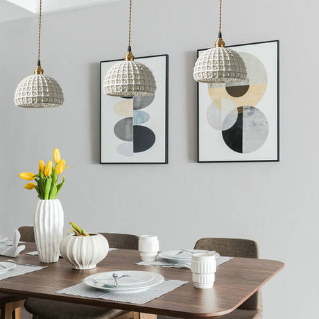 PorceLume Japanische Porzellan-Pendelleuchte | Modernes Design | 1-Licht Kuppel | Handgefertigte Lichtkunst