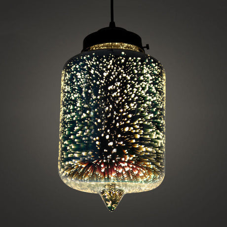 CelestaFlare Kreative 3D-Feuerwerk-Pendelleuchte | Glasdesign | Modernes Stimmungslicht | Dekorative Hängelampe für Zuhause