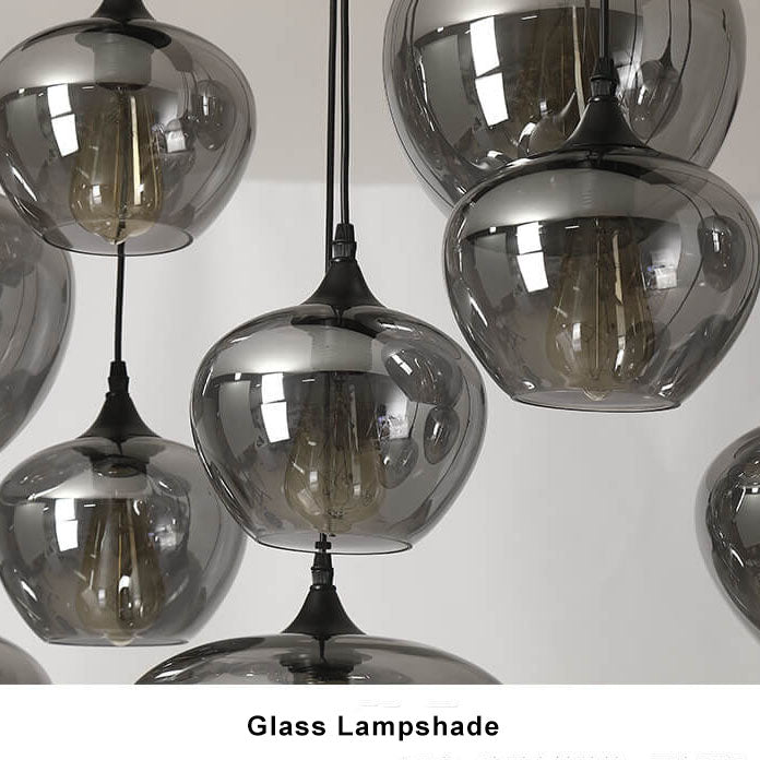SmokeLume Glas Pendelleuchte | Modernes Design | Rauchgraues Glas | LED Beleuchtung | Perfekt für Zuhause