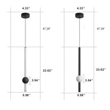 LumaCyl Modern LED Pendelleuchte | Minimalistisches Zylinderdetail mit Metallkugel | Dimmbares Design