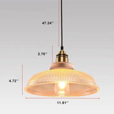 LumoStria Pendelleuchte | Streifenglas | 1-flammig | Vintage-Design für stilvolle Beleuchtung