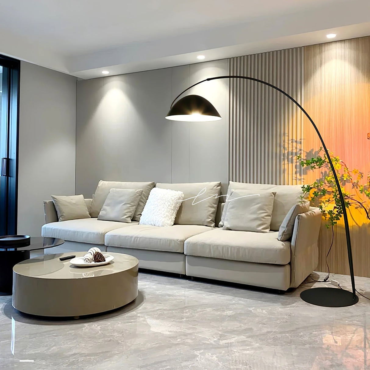 LumoArch Premium LED Bogenstehleuchte | Modernes Design | Dimmbar | Wohnzimmer Beleuchtung