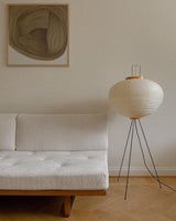 SereniLum Reispapier Stehlampe | Minimalistisches Design | Warmweißes LED-Licht | Nachhaltige Deko für Zuhause