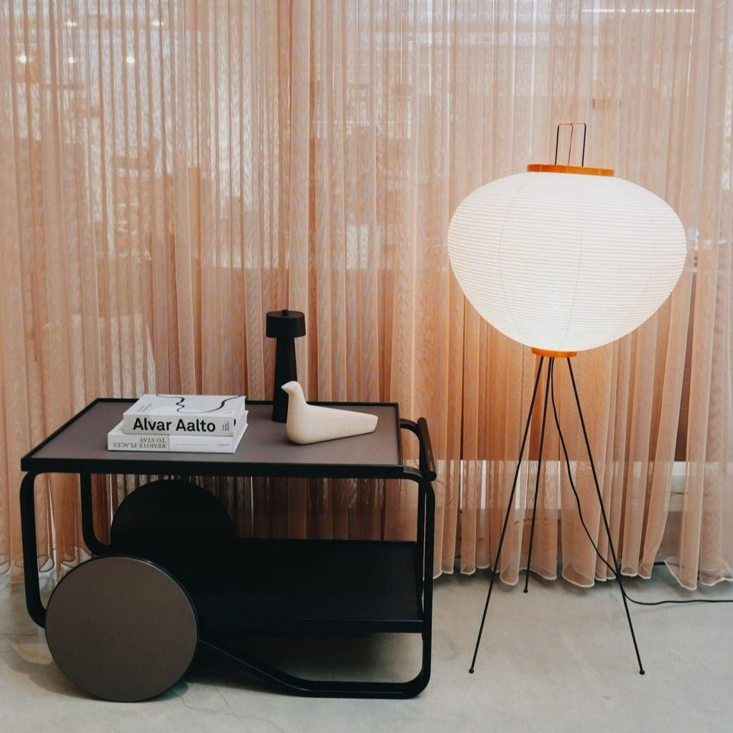 SereniLum Reispapier Stehlampe | Minimalistisches Design | Warmweißes LED-Licht | Nachhaltige Deko für Zuhause