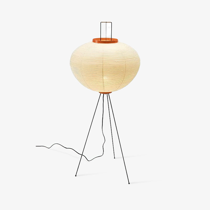 SereniLum Reispapier Stehlampe | Minimalistisches Design | Warmweißes LED-Licht | Nachhaltige Deko für Zuhause