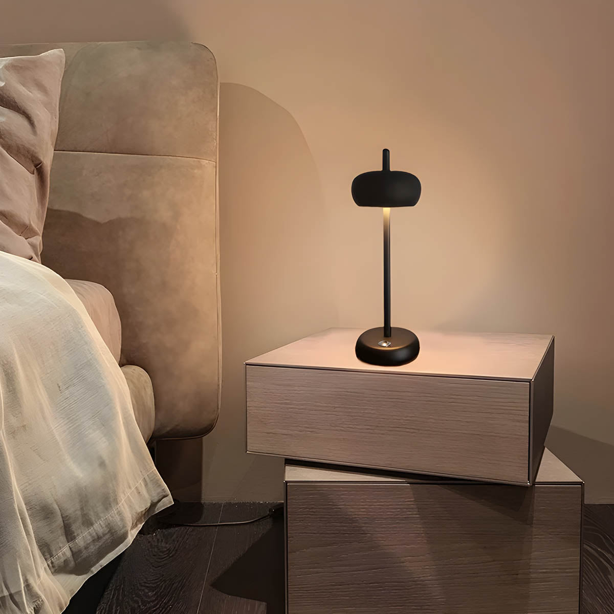NovaGleam Minimalist Tischleuchte | Kabellos | LED-Licht | Dekoration für Zuhause