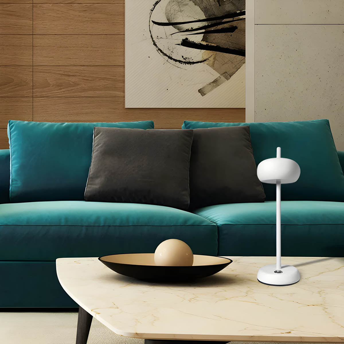 NovaGleam Minimalist Tischleuchte | Kabellos | LED-Licht | Dekoration für Zuhause